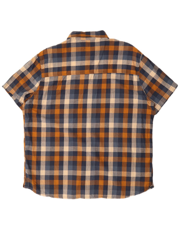 Camisa masculina de manga curta Mountain Warehouse 3XL algodão xadrez multicolorido