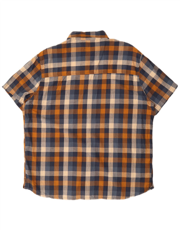 Camisa masculina de manga curta Mountain Warehouse 3XL algodão xadrez multicolorido