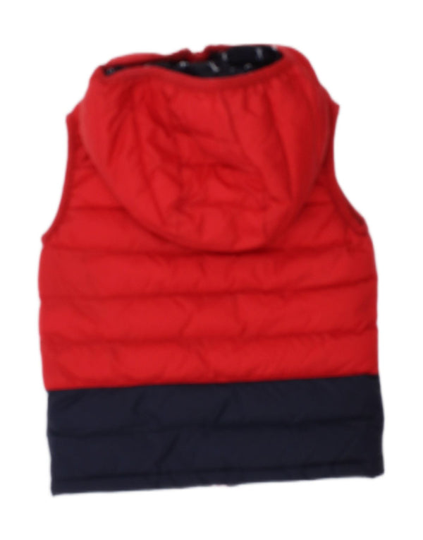 Colete acolchoado com capuz para meninos Cesare Paciotti 18-24 meses vermelho colorblock