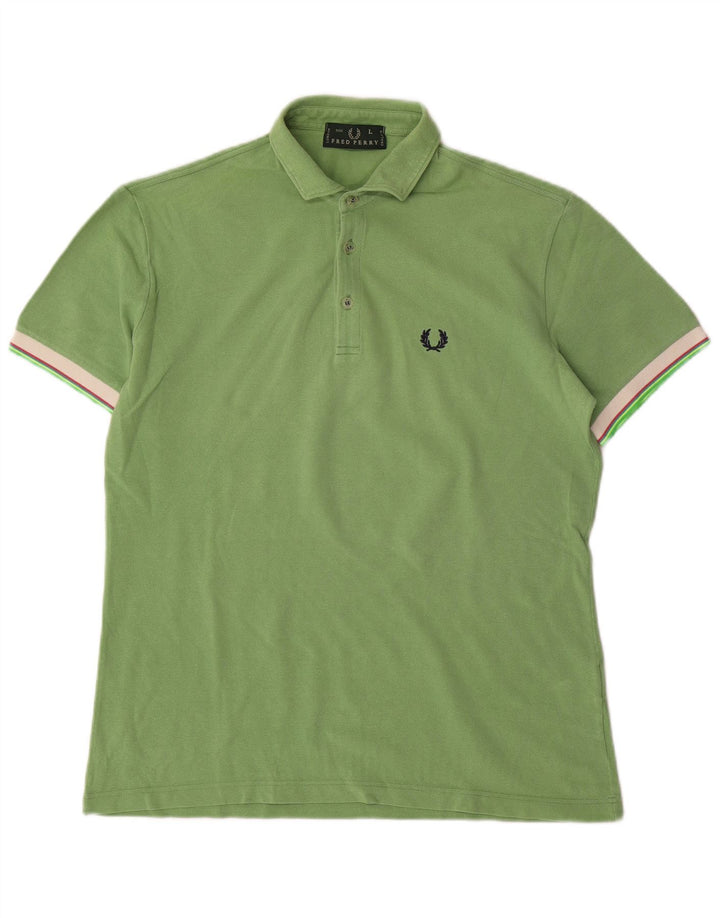 Camisa polo masculina Fred Perry grande algodão verde