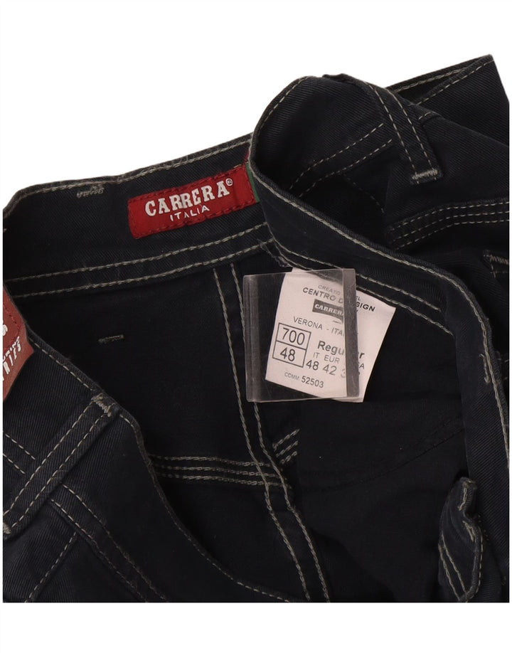 Carrera Mens Straight Jeans IT 48 Médio W33 L34 Azul Marinho Algodão