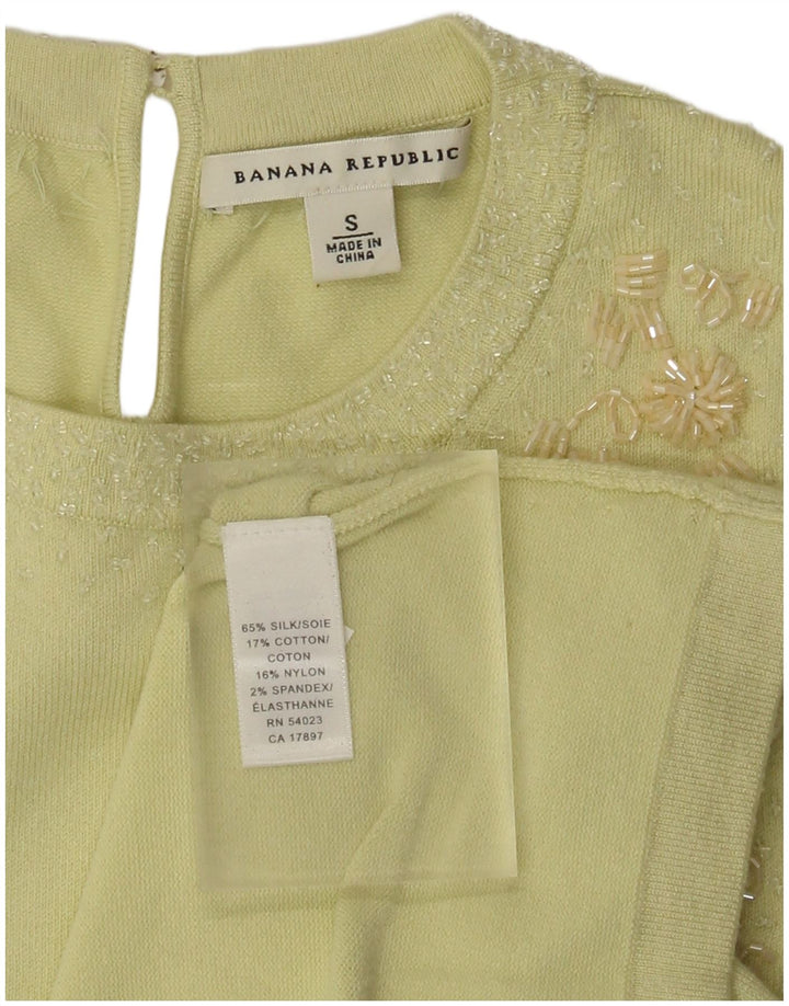 Colete feminino BANANA REPUBLIC UK 10 seda verde pequena
