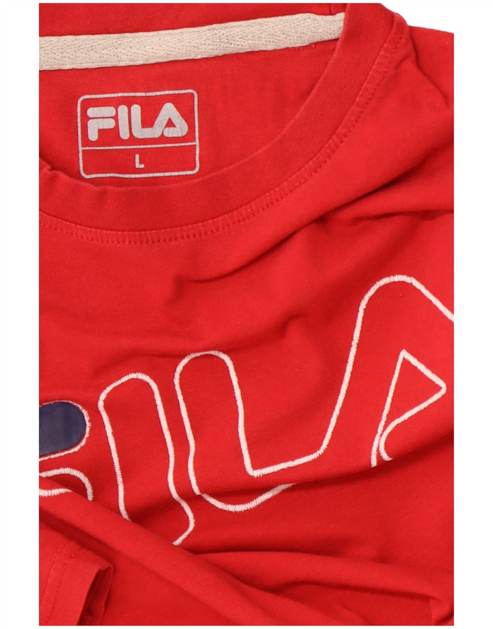 Camiseta masculina gráfica FILA Top grande vermelho