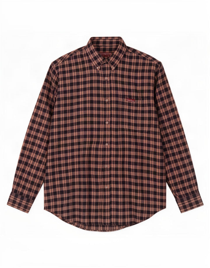 Camisa masculina de flanela Marlboro Classics XL marrom xadrez