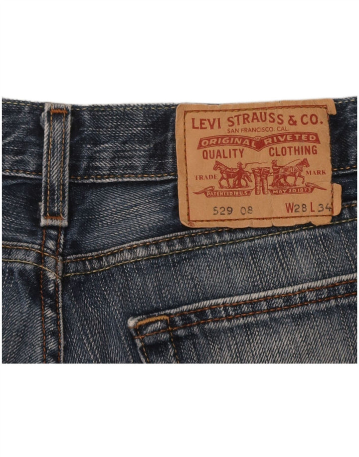 LEVI'S Masculino 529 Shorts Jeans W28 Pequeno Azul Algodão