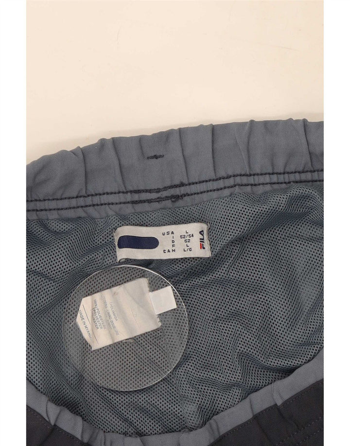 Fila Mens Cargo Calças de treino grande poliéster colorblock azul marinho