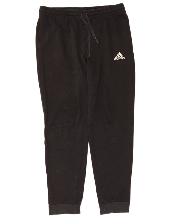 Calças de treino masculinas Adidas Joggers grandes de algodão preto