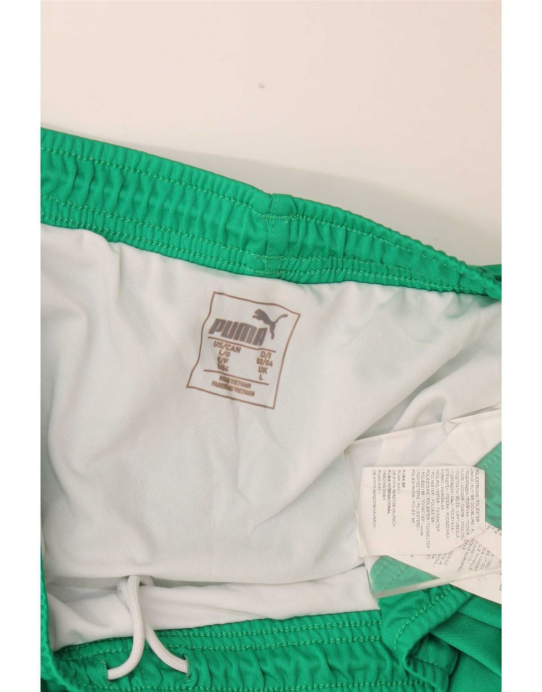 Shorts esportivos masculinos Puma grande poliéster verde