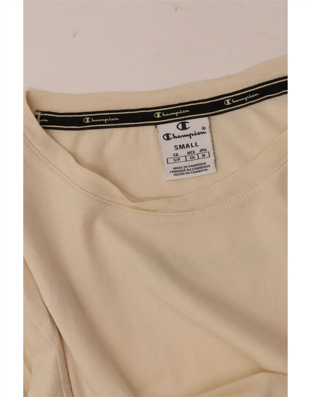 Champion feminino gráfico top manga comprida UK 10 pequeno off white