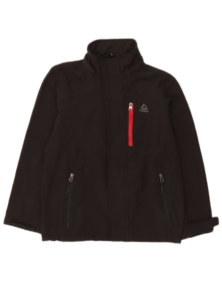 Casaco corta-vento Reebok Boys 7-8 anos pequeno preto poliéster