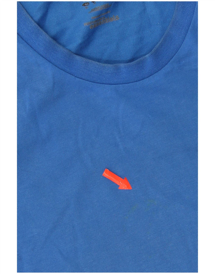 Adidas Mens Camiseta Top XL Azul Algodão