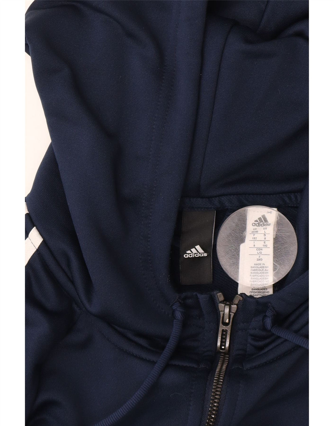 ADIDAS Mens Zip Hoodie Sweater UK 44/46 Grande Azul Marinho Colourblock