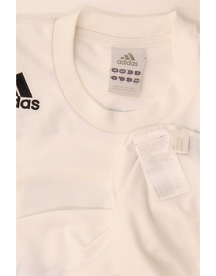 Adidas Mens Graphic T-Shirt Top Pequeno Poliéster Branco