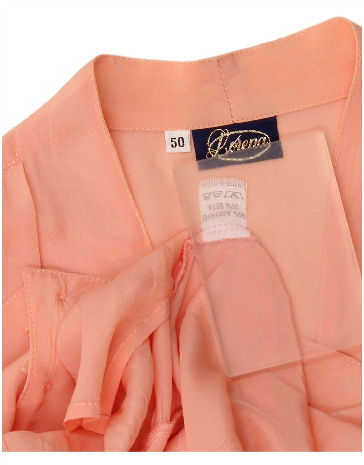 Cardigan feminino vintage top IT 50 XL acetato rosa