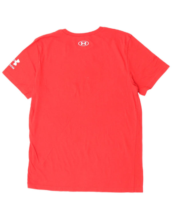 Camiseta gráfica Under Armour Boys Top 13-14 anos XL algodão vermelho