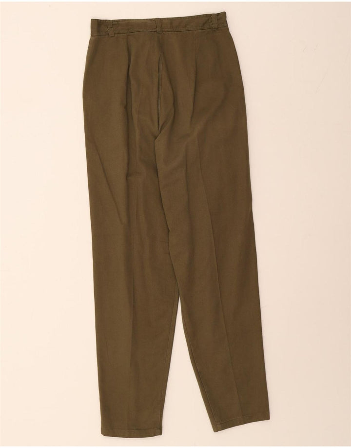 PULSE Womens Pleated Chino Trousers Small W26 L29 Khaki Cotton Vintage Pulse and Second-Hand Pulse from Messina Hembry 