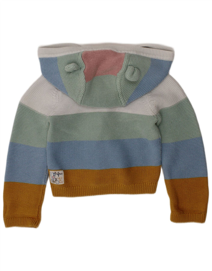 Suéter cardigã FAT FACE para meninas de 12 a 18 meses listrado multicolorido