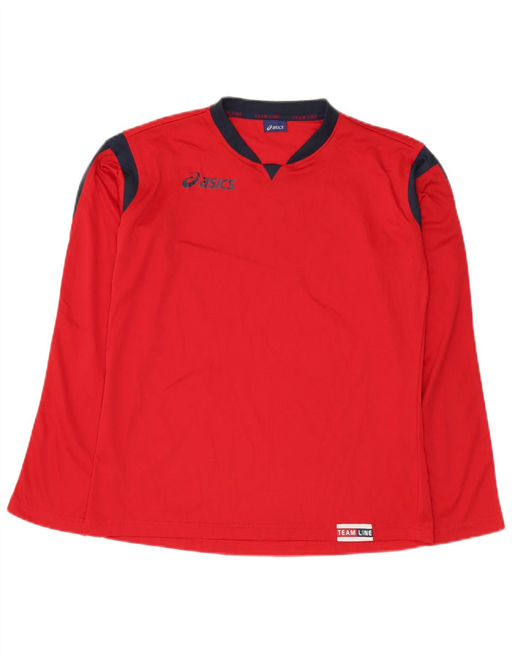 Top Asics Menino Manga Longa 13-14 Anos Vermelho Colourblock Poliéster