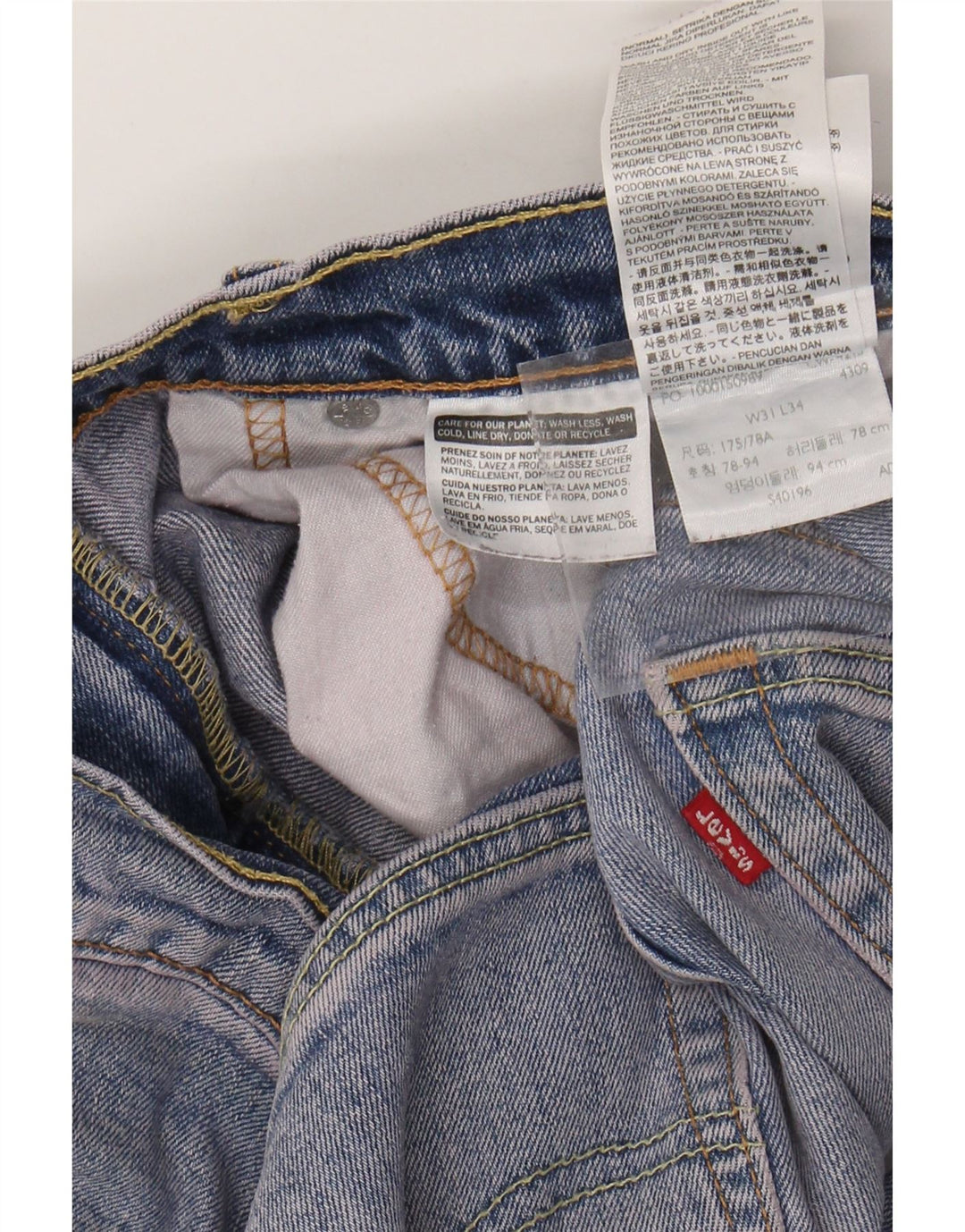 LEVI'S Jeans Slim Masculino W31 L34 Azul Algodão