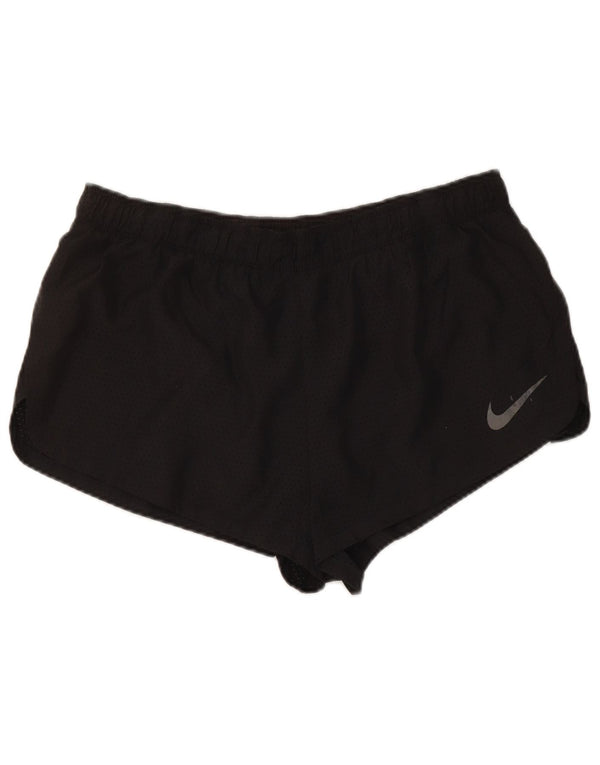 Shorts esportivos femininos Nike Dri Fit UK 16 grande poliéster preto