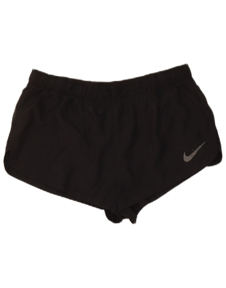 Shorts esportivos femininos Nike Dri Fit UK 16 grande poliéster preto