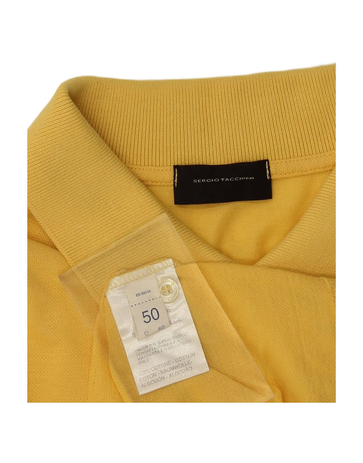 SERGIO TACCHINI Polo masculino IT 50 algodão amarelo médio