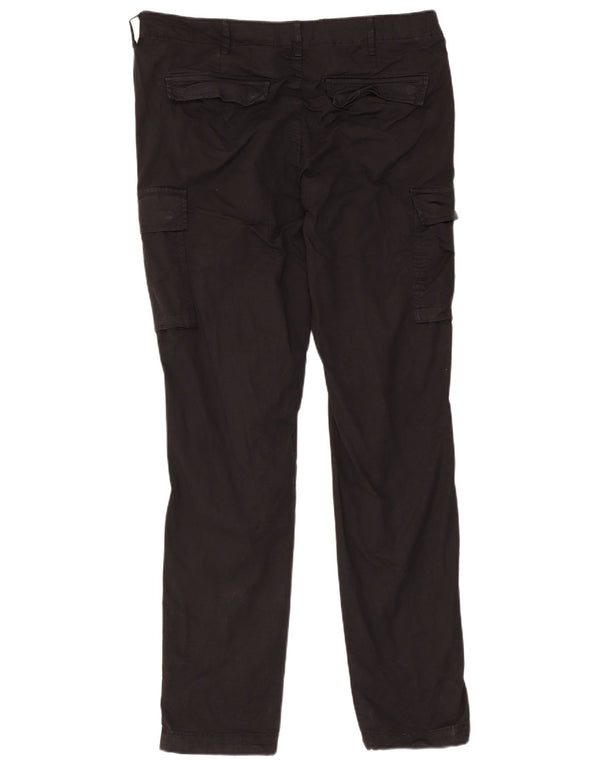 Calça cargo slim masculina Jack & Jones W34 L34 algodão preto