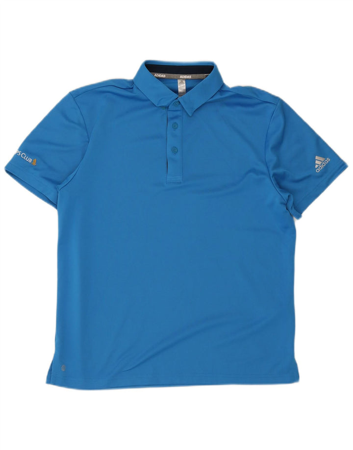 Camisa polo masculina Adidas grande poliéster azul