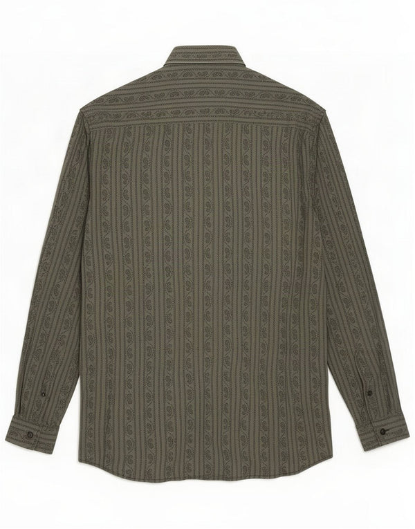 Camisa masculina vintage grande viscose paisley verde