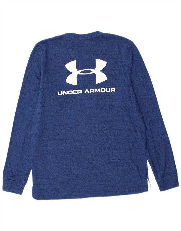 Under Armour masculino gráfico moletom jumper médio algodão manchado azul