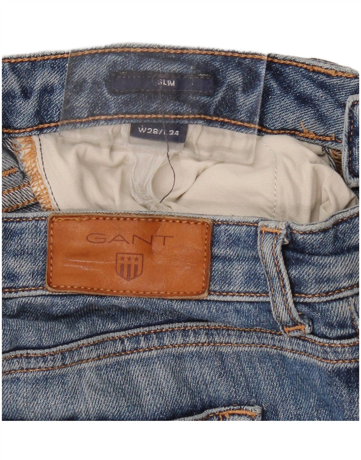 Jeans retos femininos Gant W28 L29 algodão azul
