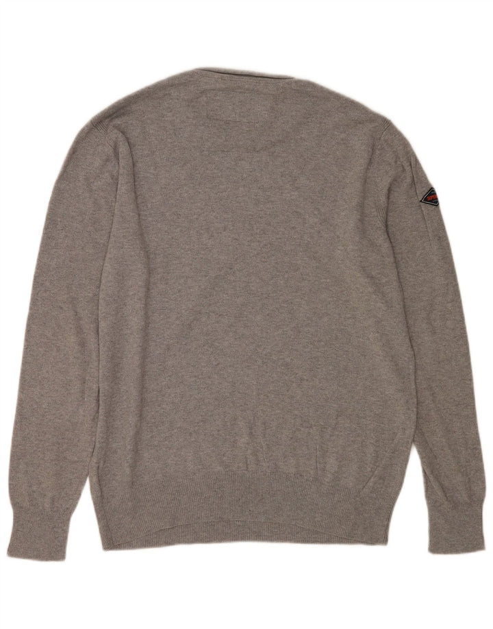 Suéter masculino Superdry com gola redonda e algodão cinza grande