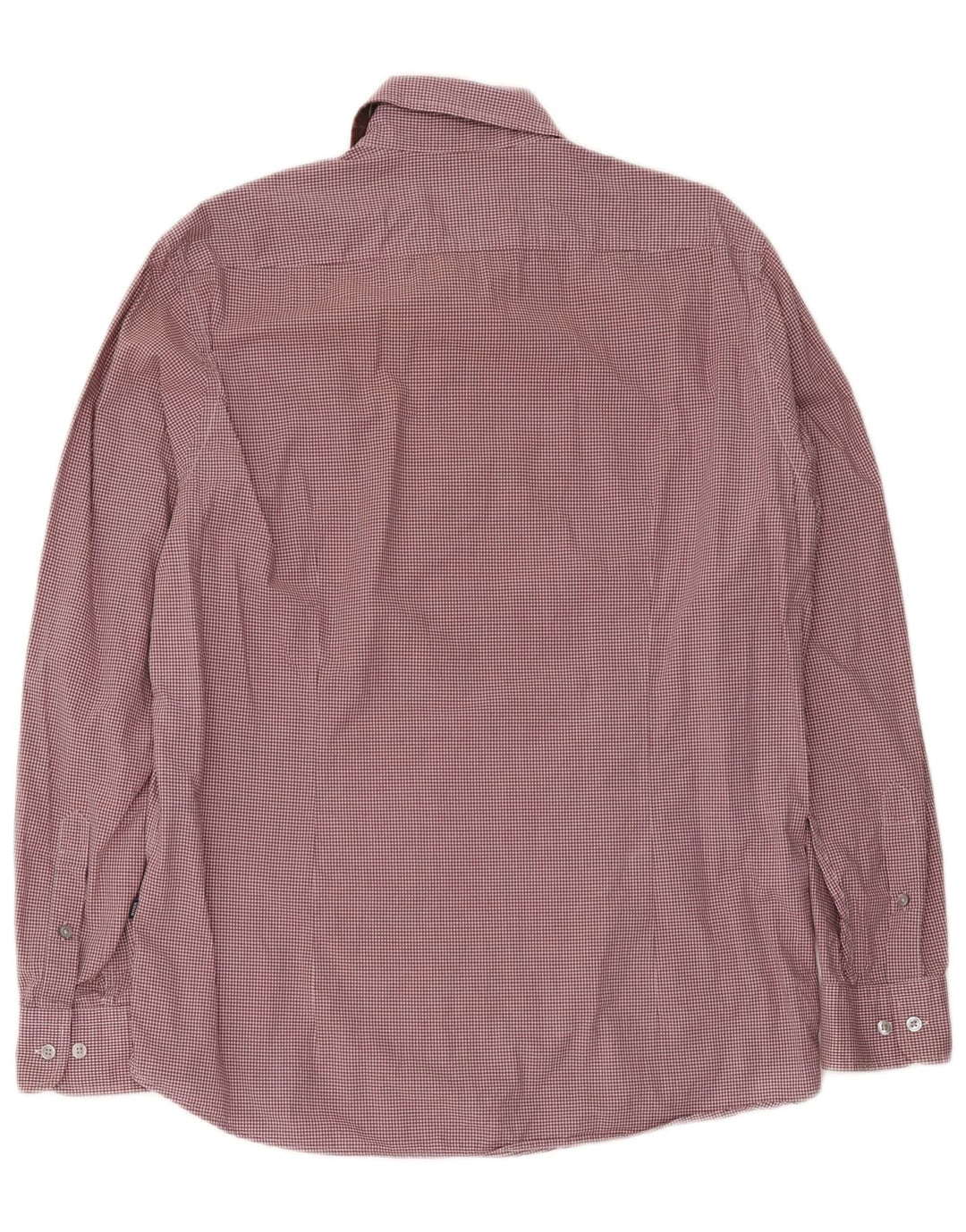 Camisa masculina de ajuste regular Hugo Boss grande algodão gingham cor de vinho