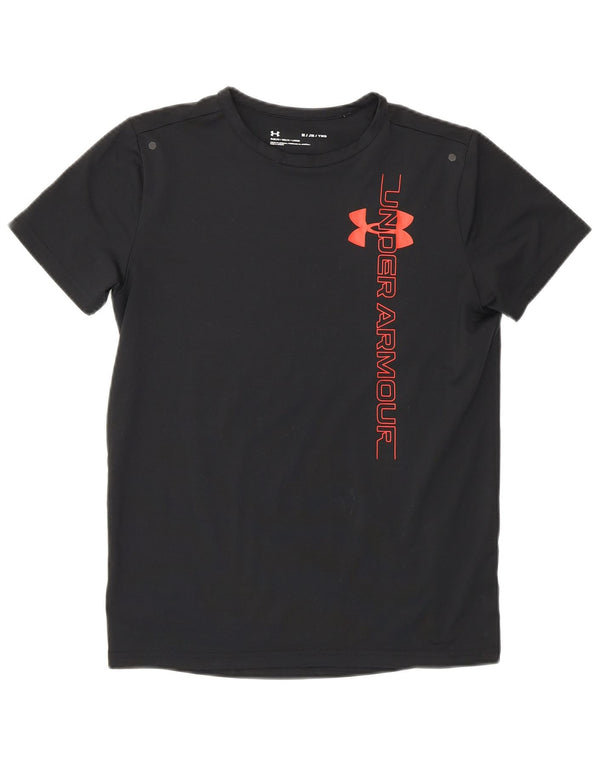 Camiseta gráfica Under Armour Boys Top 9-10 anos médio preto esportivo