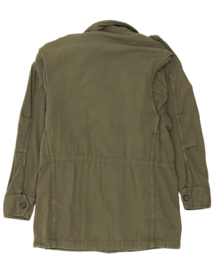 Jaqueta militar oversized feminina Zara Reino Unido 6 XS algodão cáqui