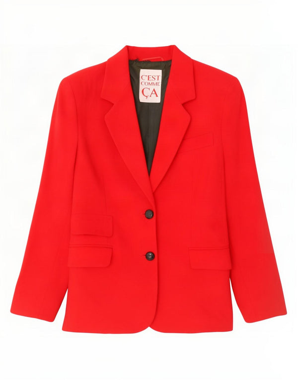 Jaqueta blazer feminina C'est Comme com 2 botões UK 14 vermelho médio