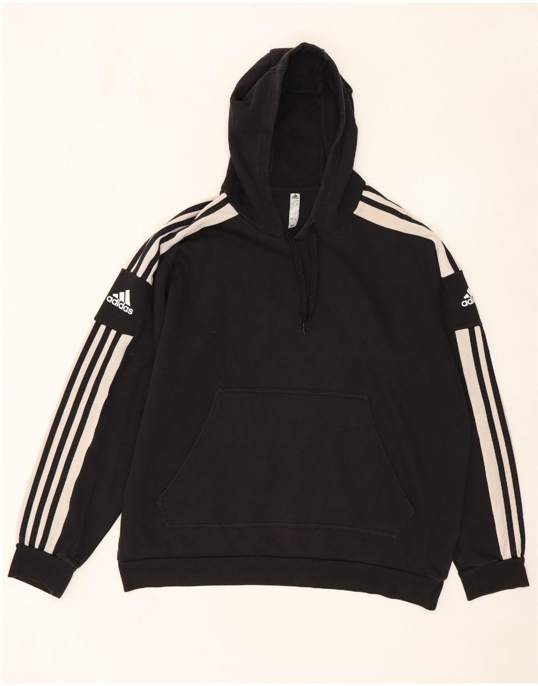 ADIDAS Mens Hoodie Jumper XL Preto Colorblock Algodão