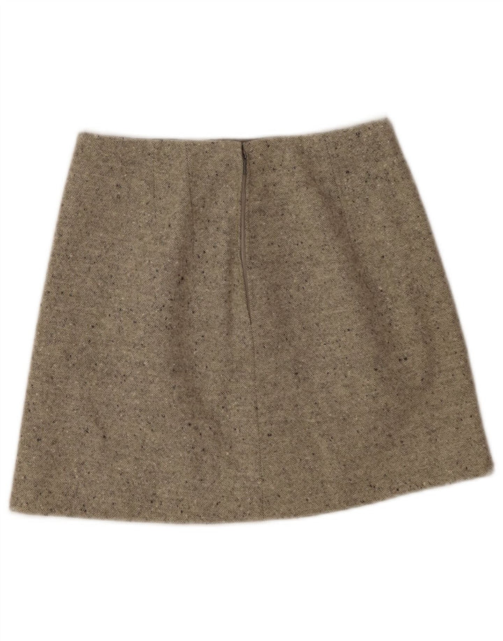 Mini saia feminina vintage W26 pequena bege salpicada