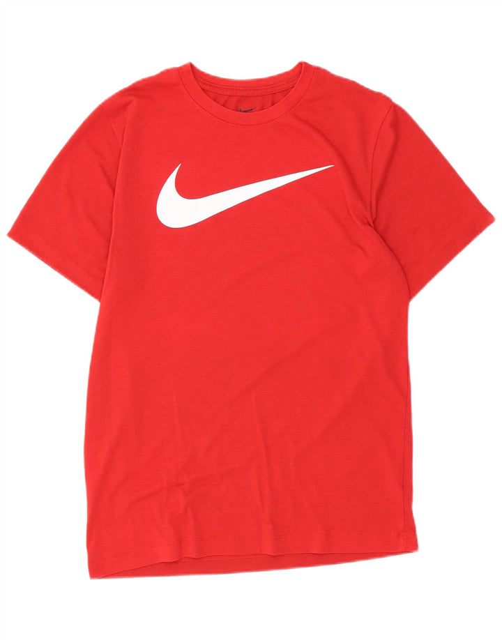 Camiseta masculina NIKE Dri Fit Graphic Top pequeno poliéster vermelho