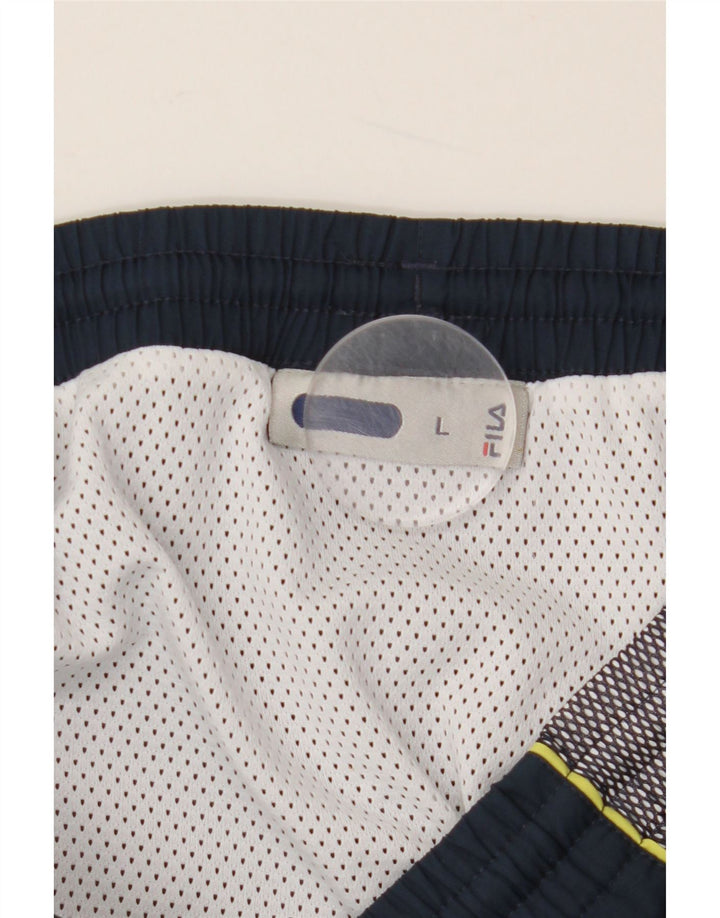Shorts esportivos gráficos masculinos FILA grandes azul marinho