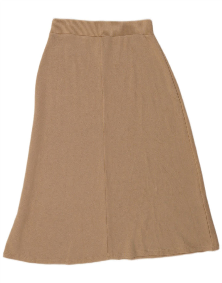 Saia midi feminina Zara médio W28 viscose bege
