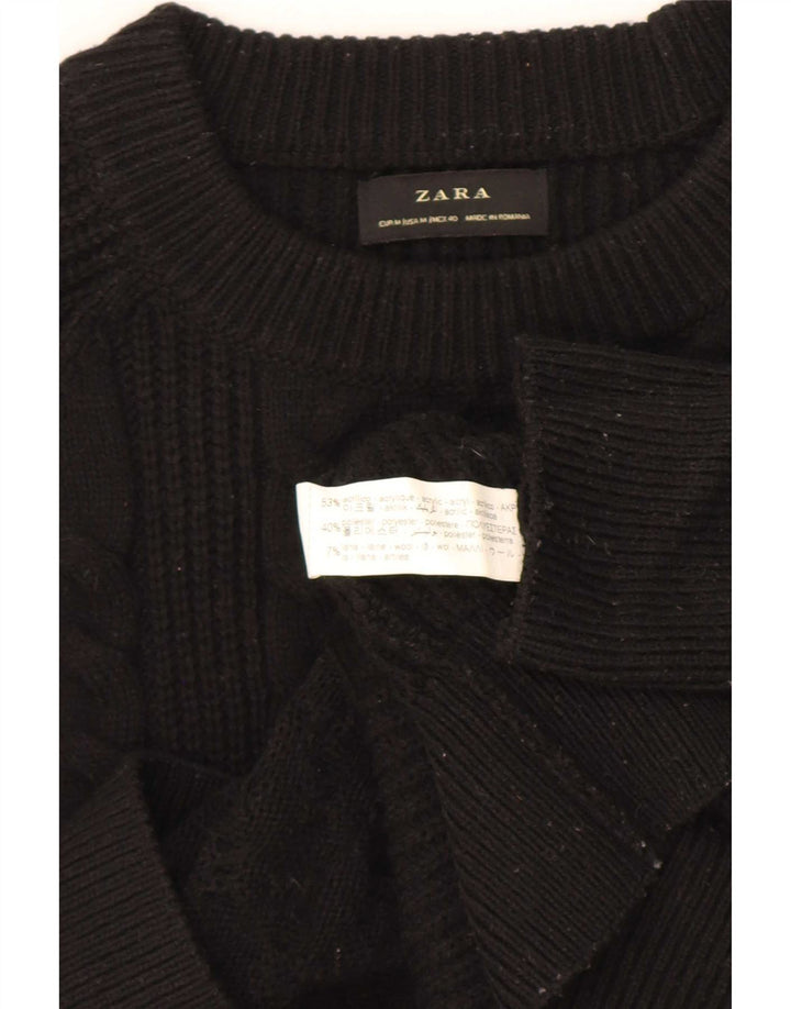 Zara Suéter masculino com gola canoa médio preto acrílico