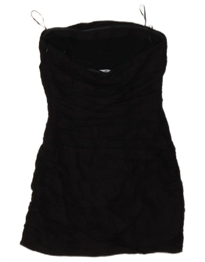 Zara Mini vestido sem alças feminino Reino Unido 8 pequeno linho preto