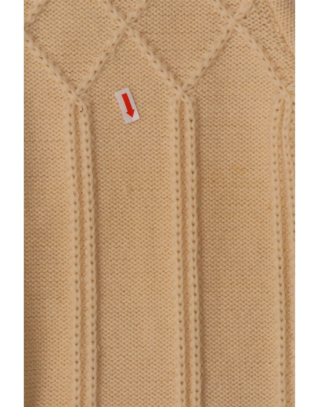 Suéter cardigã feminino vintage Reino Unido 12 lã branca média