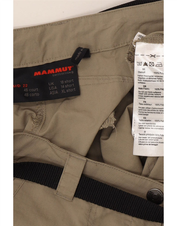Calça cargo feminina curta reta MAMMUT Reino Unido 18 XL W36 L31 cáqui