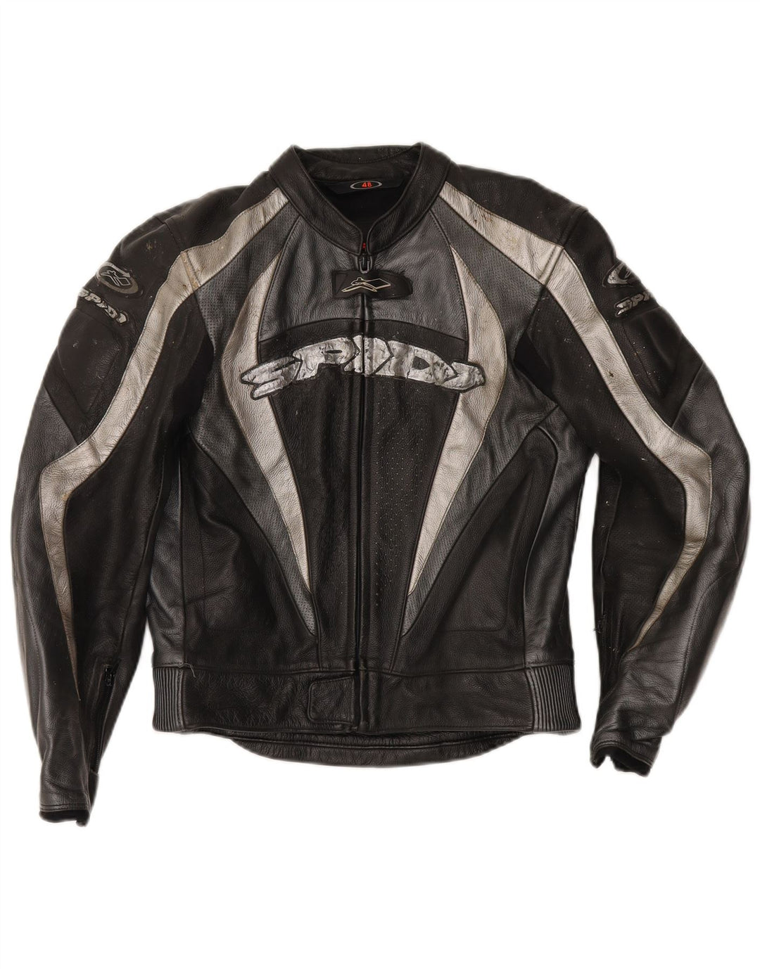 Spidi masculino motocicleta gráfico conjunto de 2 peças tamanho 48 couro preto médio