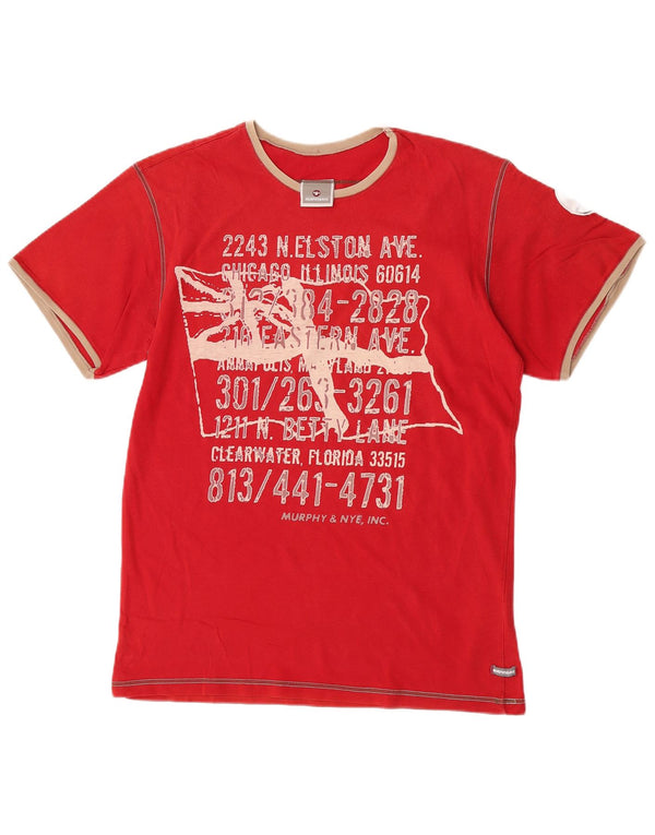 Camiseta gráfica masculina MURPHY & NYE 15-16 anos 3XL algodão vermelho