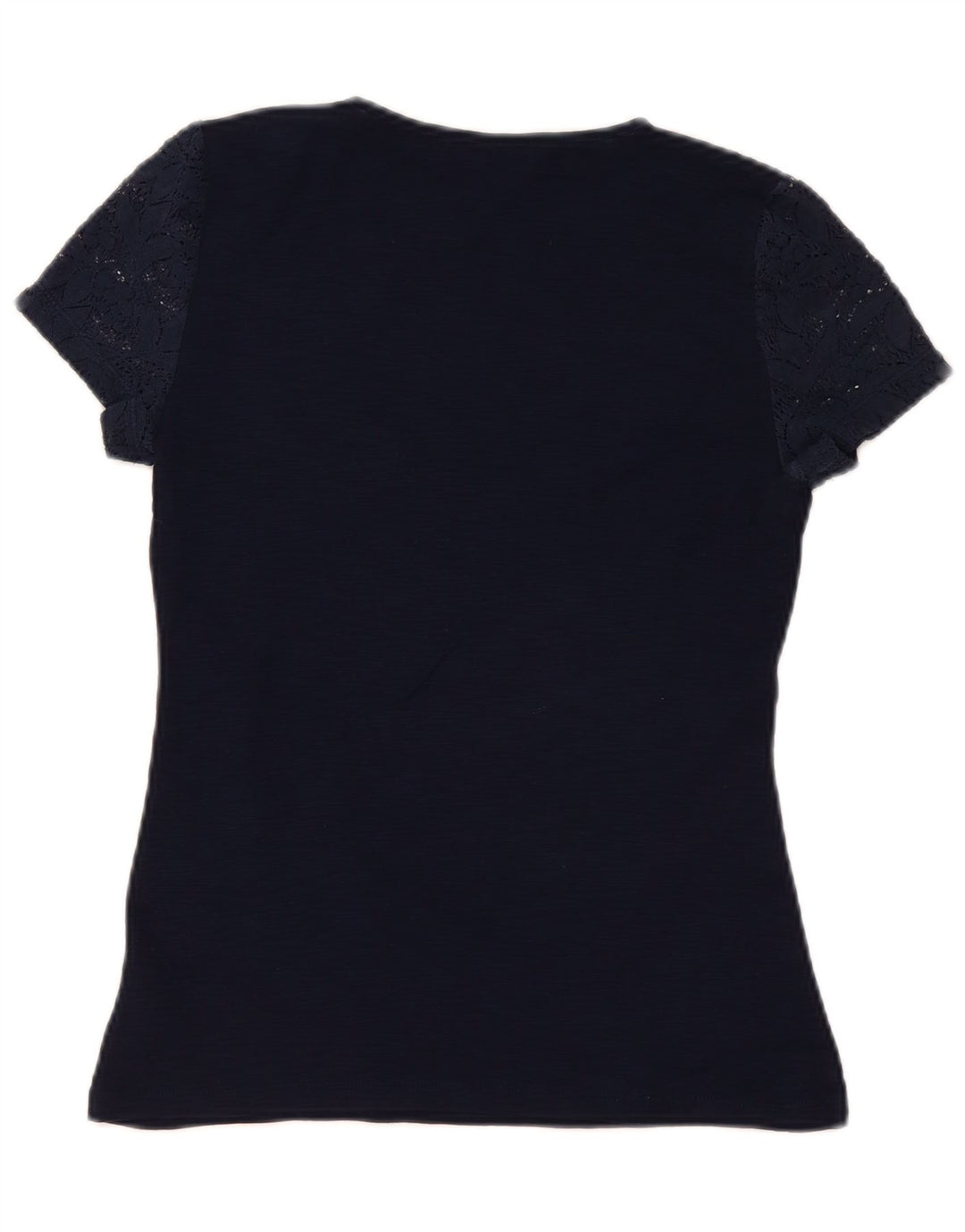 Blusa feminina Chaps UK 10 pequena algodão floral azul marinho