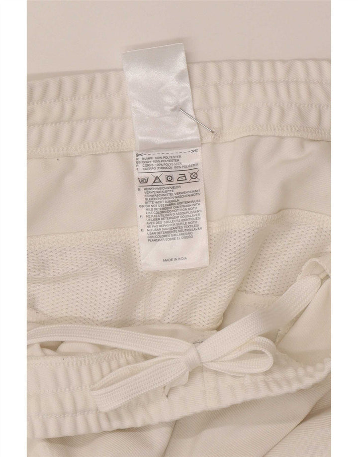 Calça de treino masculina Adidas grande poliéster branco