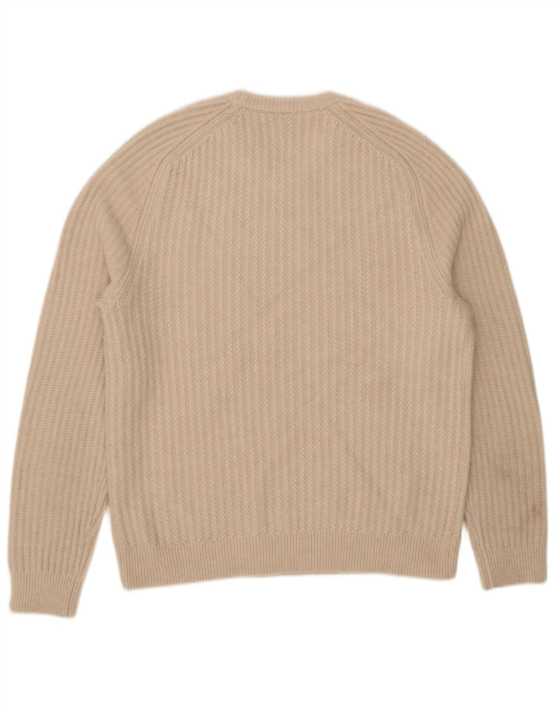 Suéter masculino Reiss com gola redonda e lã bege XL